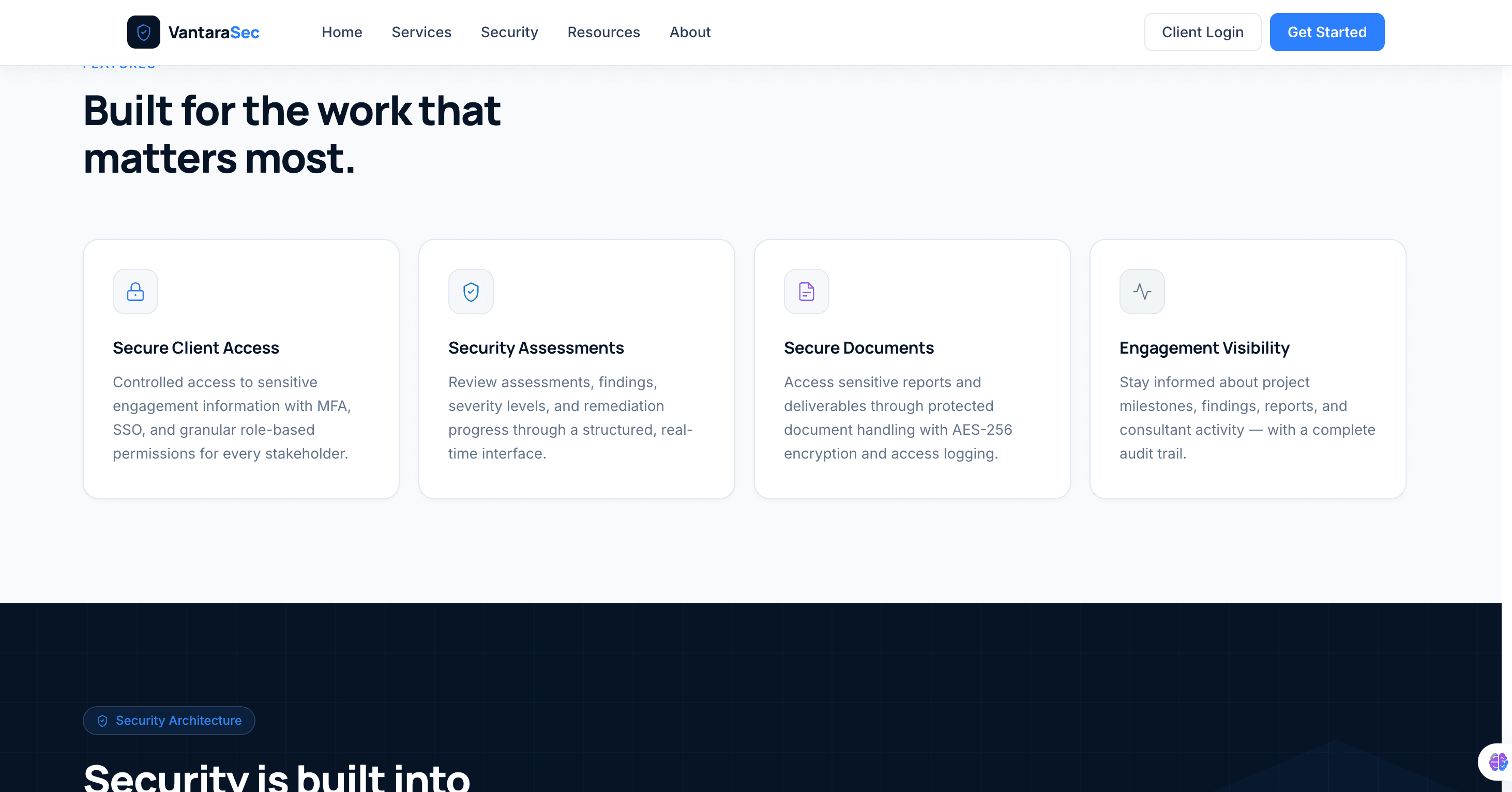 Hardened Client Portal Rebuild for a Cybersecurity Consulting Firm — screenshot 2
